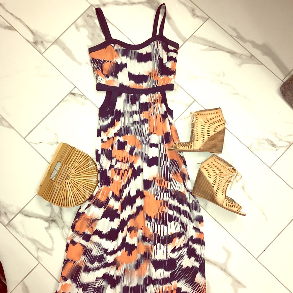 Watercolor print Maxi dress